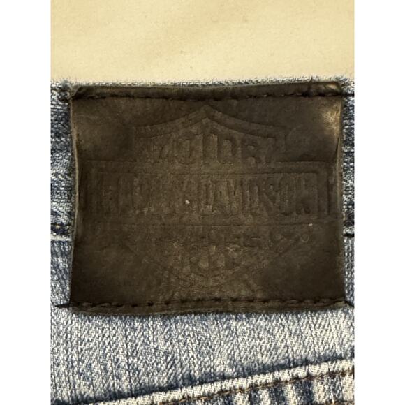 Harley Davidson Blue Jeans 40 X 32 Straight Leg Denim Black Label Biker Motor - Picture 11 of 15